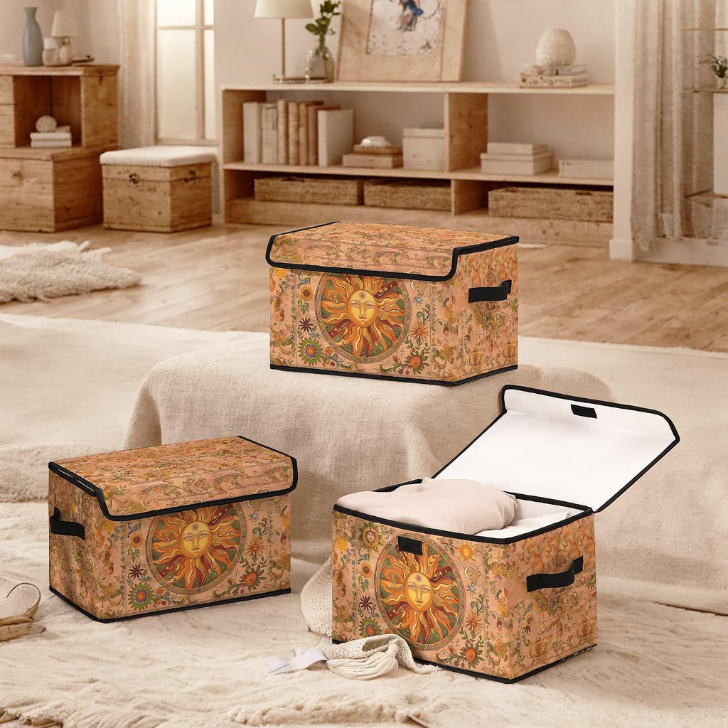 Stackable Clothes Storage Bins with Lids 3 Pack