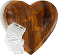 Wooden Prayer Bowl with 24 Cards, Heart Shaped Prayer Bowl