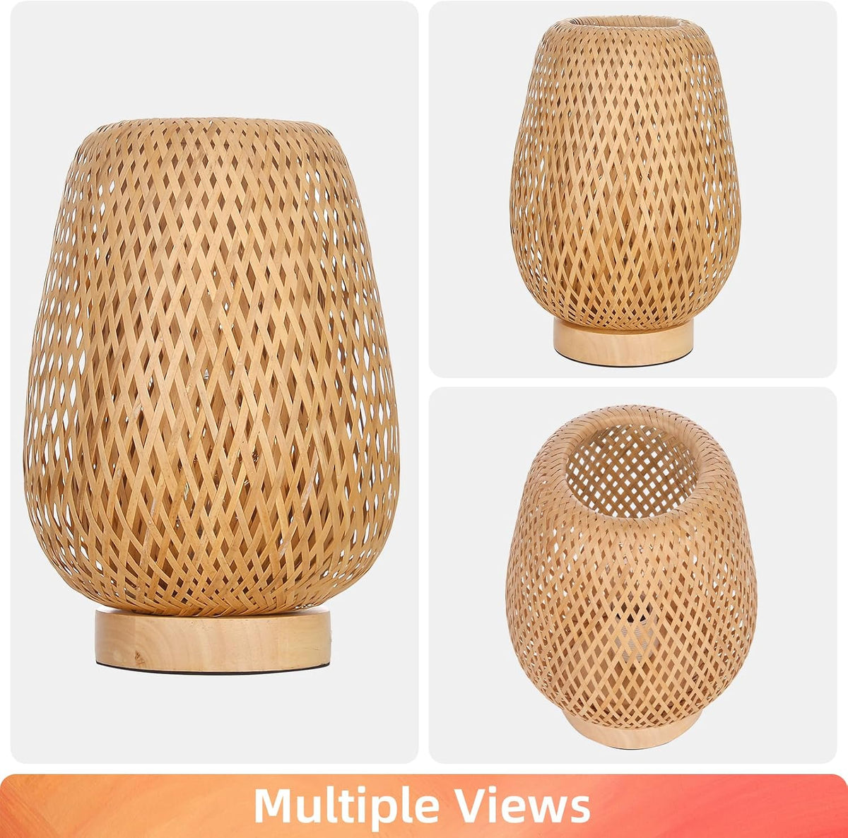 Arturesthome Bamboo Table Light Dimmable Beside Light LED Bulb Included