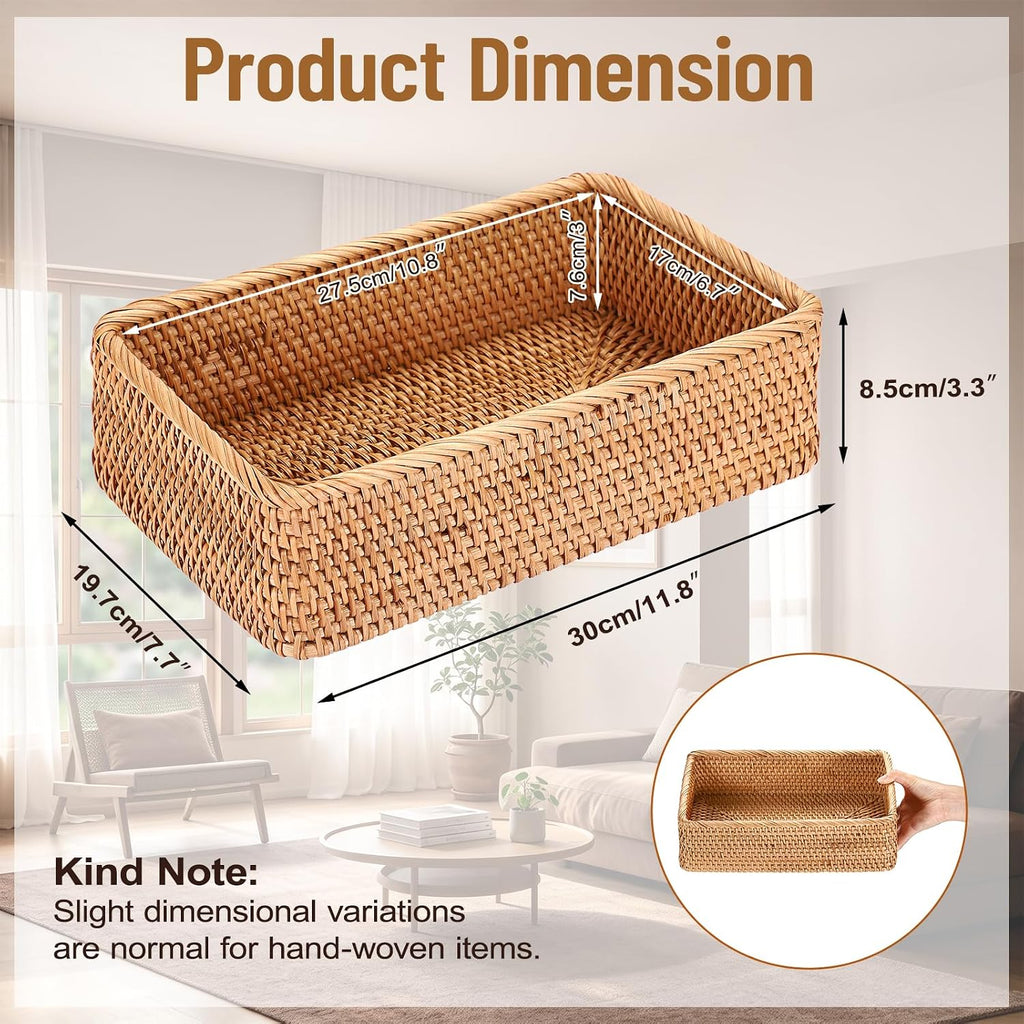 BTSKY Large Remote Basket for Coffee Table Entryway Living Room Vanity