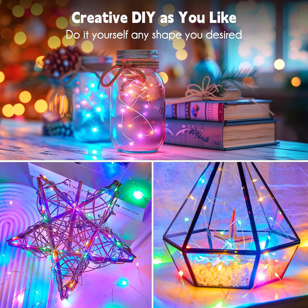Minetom Fairy Lights Plug in, 33Ft 100LEDs String Lights for Bedroom