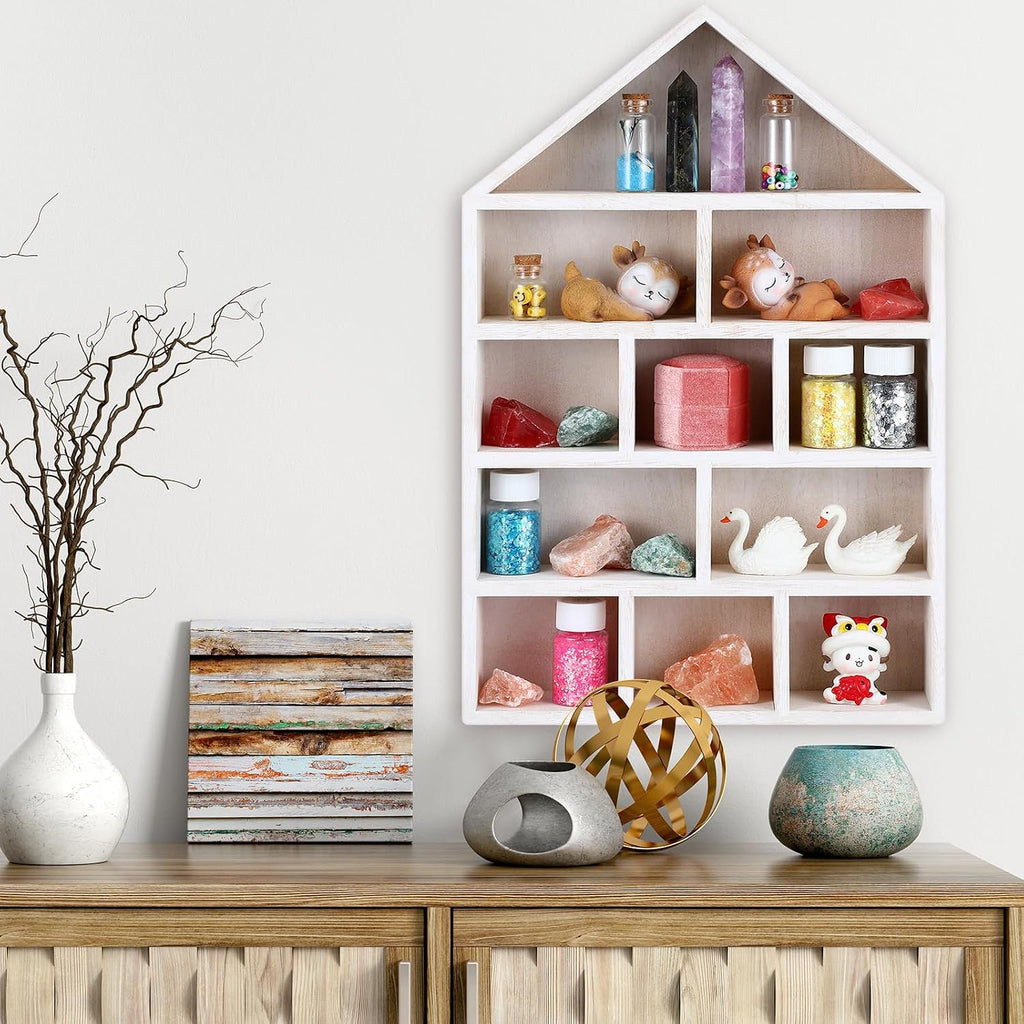 Threehoney Wooden Shadow Cubby Box, Wood, 10x15x2.24'', Classic