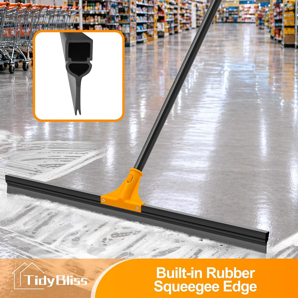 TidyBliss 30” Large Floor Squeegee Broom Heavy Duty with 58.3” Long Handle
