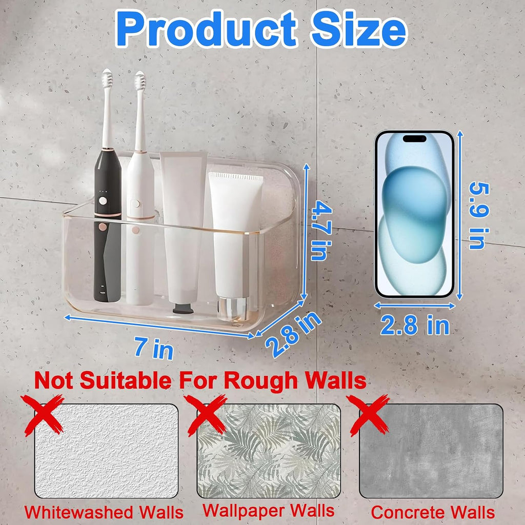 Diesisa Acrylic Wall Mount Organizer, Adhesive Shelf,Cabinet Door Organizer