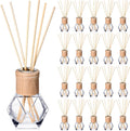 Roshtia 20 Set Reed Diffuser Bottles Empty 50ml Glass, Wooden Caps, Sticks