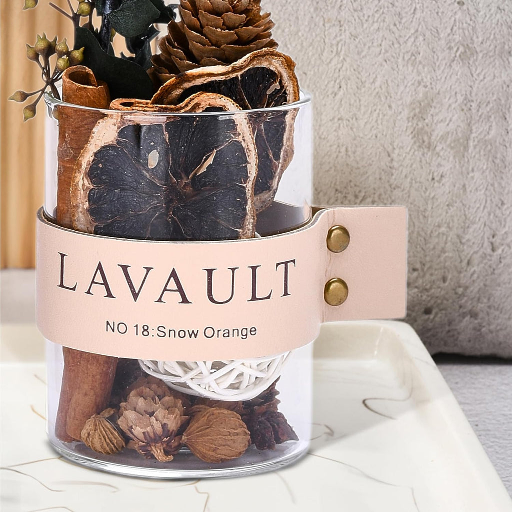 Lavault Reed Diffuser Set for Home, Office, Bedroom & Bathroom - Essential Oil Home Fragrance with Reed Sticks - Snow Orange Scented