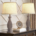 21.6" Bedside Lamps Set of 2, Resin Lamp for Bedroom Farmhouse Table Lamps