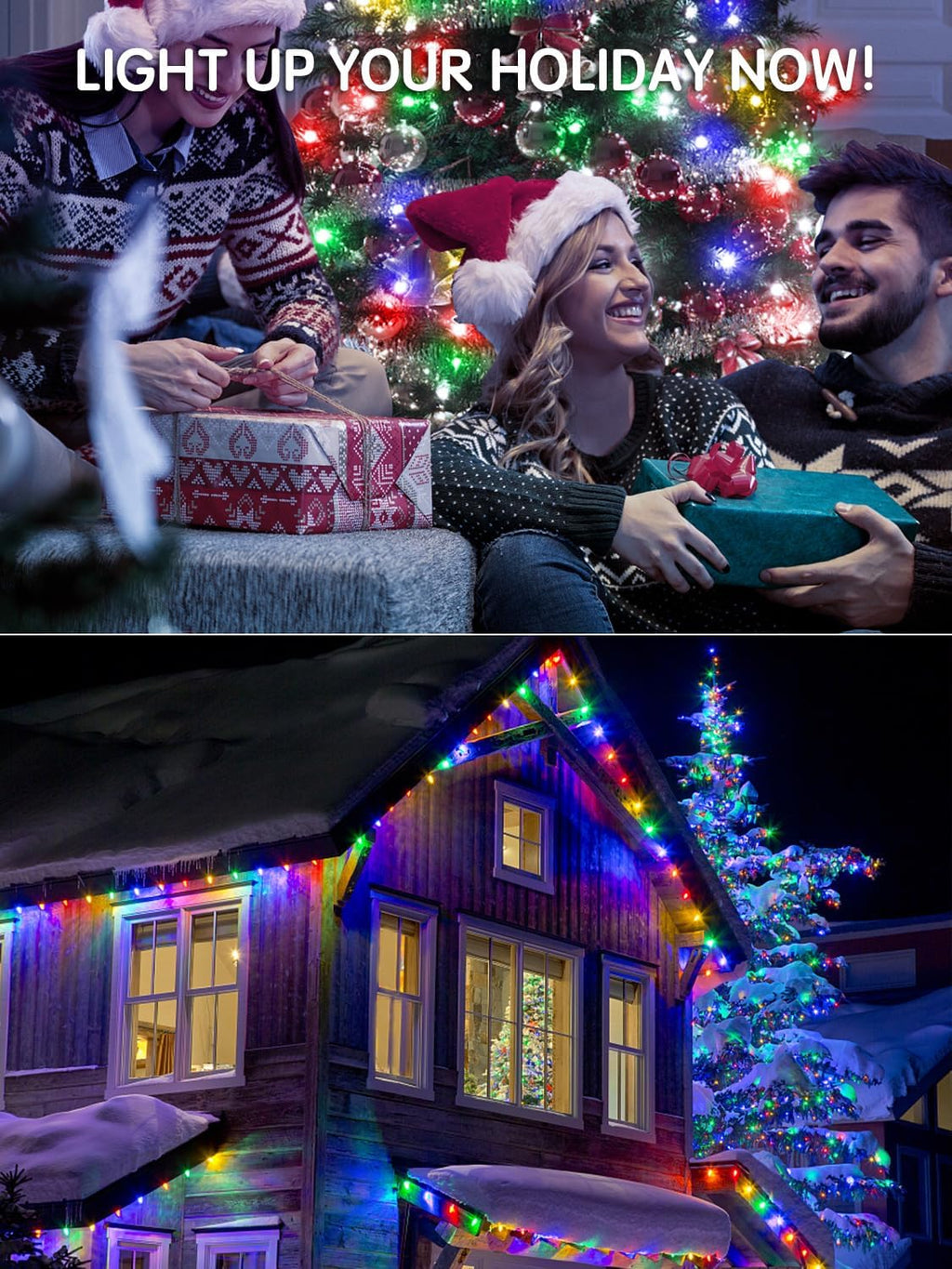 ROOR 300FT 1000 LED String Lights Outdoor, Christmas Tree Lights Multicolor with Remote Control, 8 Modes Fairy Light Plug in Outside IP65 Waterproof for Backyard Porch Party Wedding