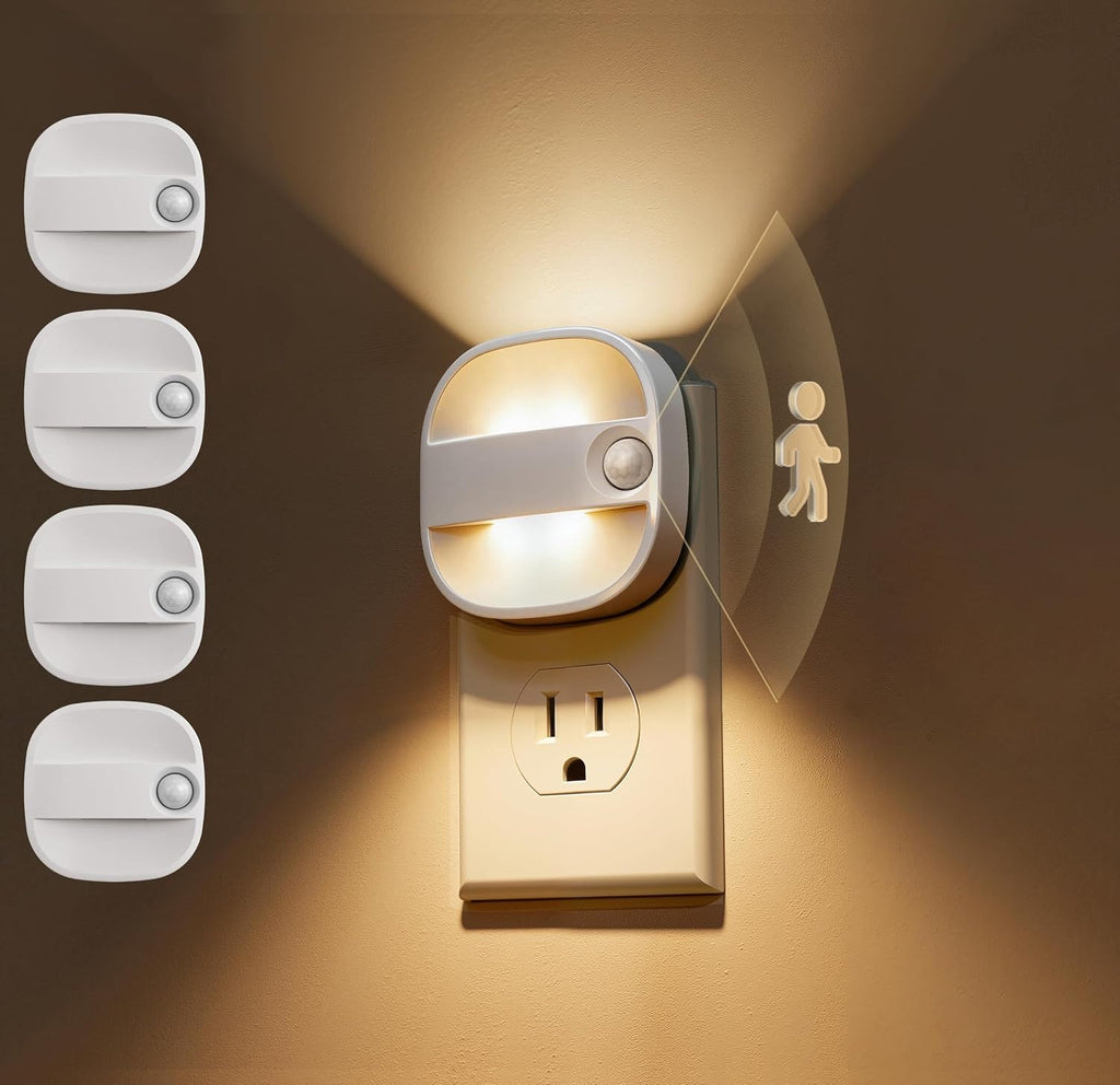L LOHAS LED Motion Sensor Night Light, Plug in Night Light, 3CCT 4 Pack