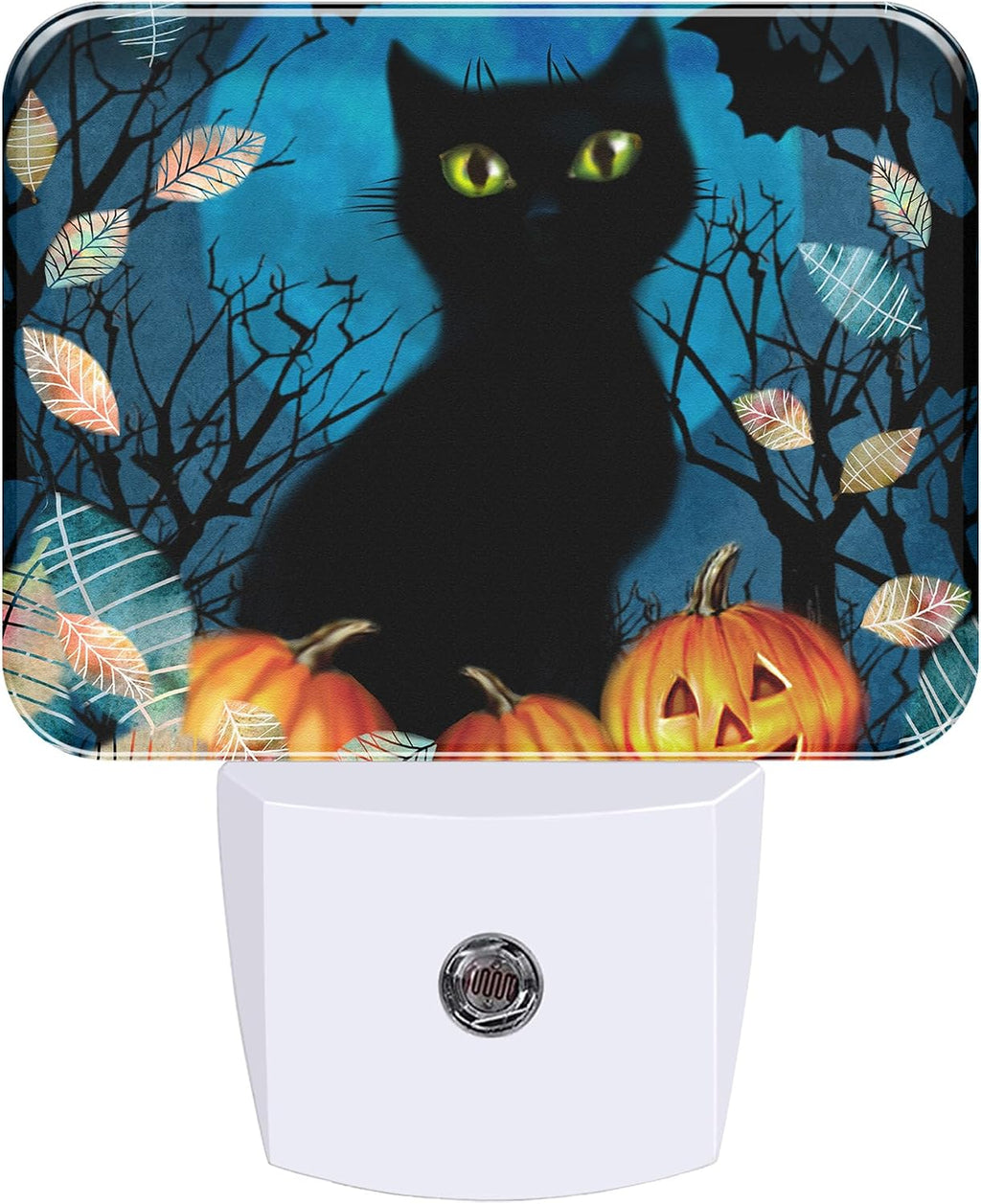Night Light Black Cat Plug-in Wall LED Night Lamp with Dusk-to-Dawn Smart Sensor Lamp for Adult Bedroom Living Room Hallway Kitchen