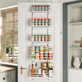 5-Tier Narrow Pantry Door Organizer,Over the Door Pantry Organizer,White