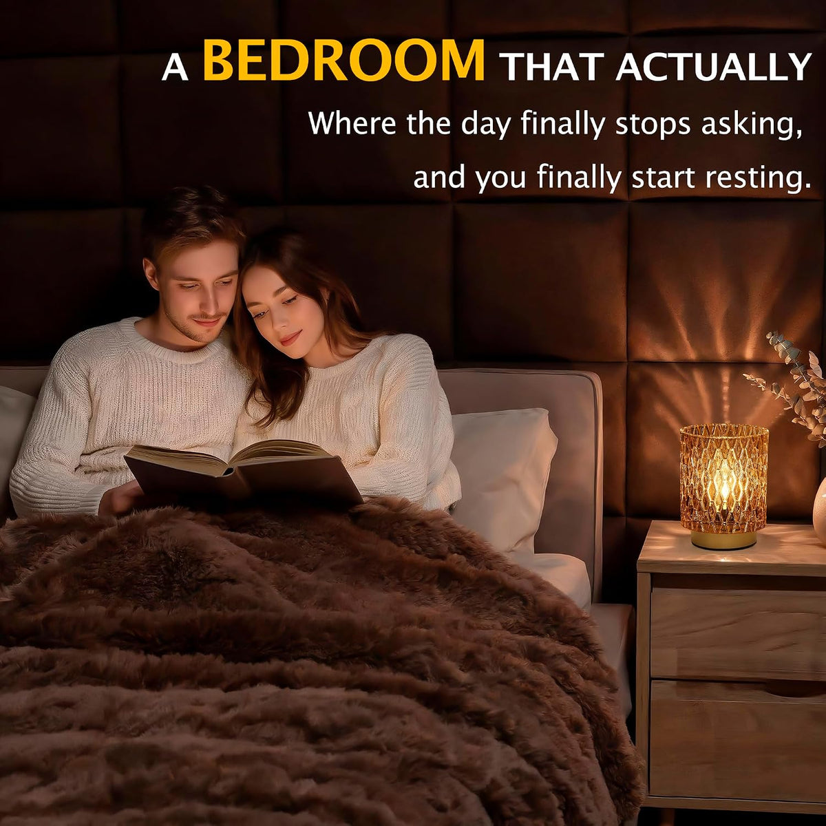 ULAROOM Battery Operated Table Lamp,Cordless Small Accent lamp, Amber