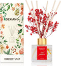 Reed Diffuser Set,3.38 fl oz (100 ml) Red Berries Oil Diffusers with 6 Reed Sticks for Bathroom Shelf Decor Home Fragrance Reed Diffuser