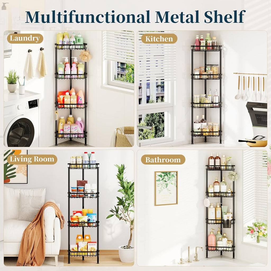 Consumest Corner Shower Caddy Stand - Rustproof Bathroom Organizer&Storage