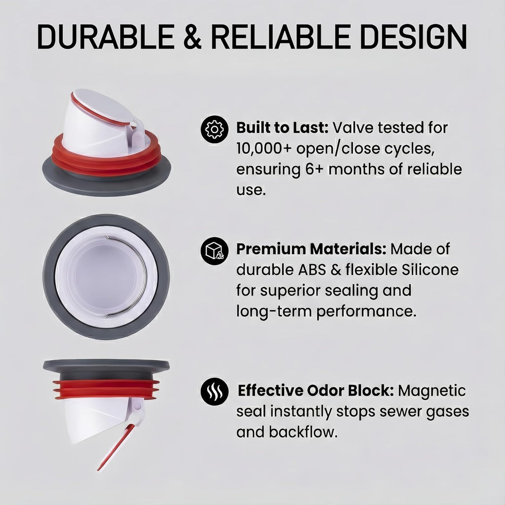 2-Inch Magnetic Shower and Floor Drain Seal with Hair Catcher