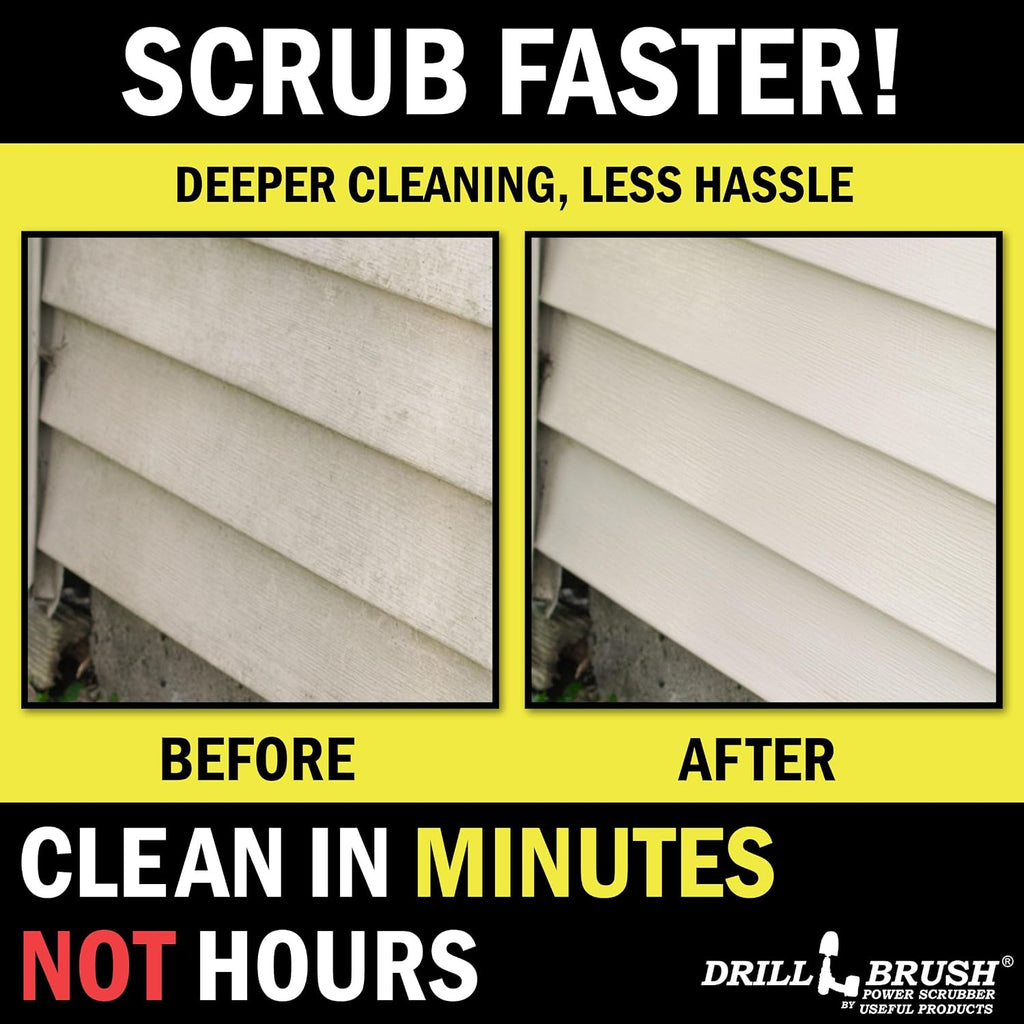 Drillbrush Hard Bristle Cleaning Brush for Crevices and Gaps - Outdoor