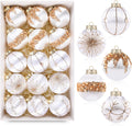 White Gold Christmas Tree Ornaments - Satin Christmas Ball Ornaments Luxury for Xmas Holiday Party Indoor Decorations - 80mm 3.15inch Pack of 15