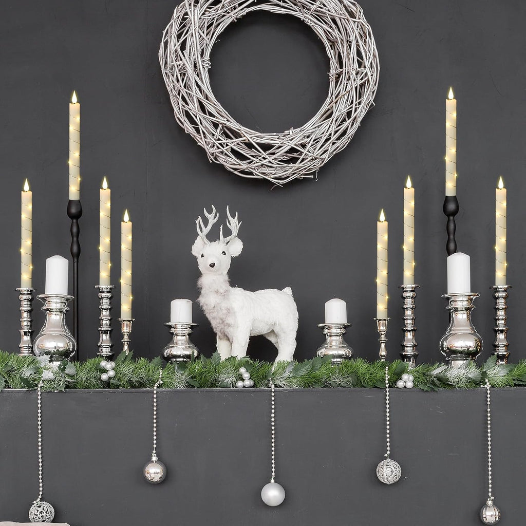 Flameless Taper Candles Battery Operated LED Candlesticks with Remote Wax
