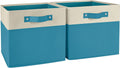RiverRidge Kids storage bins - 10.5 Cube Storage Organizer with Handles - Turquoise Two-Tone closet organizers and storage for Toys, Shoes & More – Fits RiverRidge Cabinets