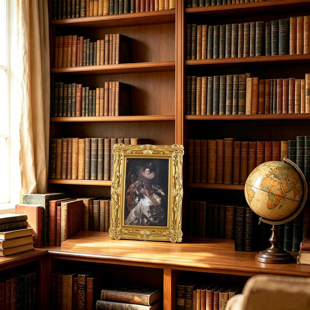 5x7 Vintage Picture Frames Ornate Gold Antique Picture Frames 5x7 photo frame with Front Glass for Wall Hanging and Tabletop Unique Home Decor Wall Decor Living Room Victorian Style