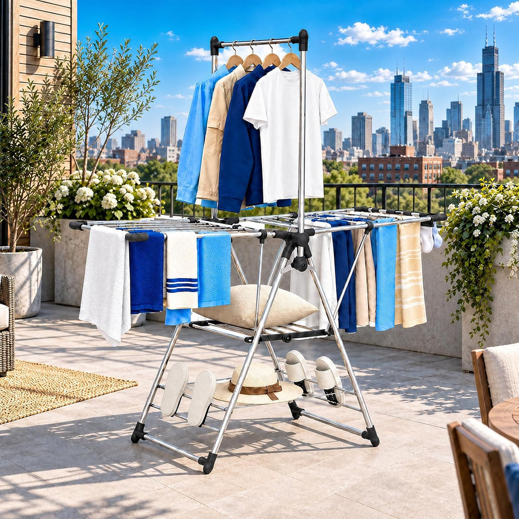 APEXCHASER Clothes Drying Rack with High Hanger