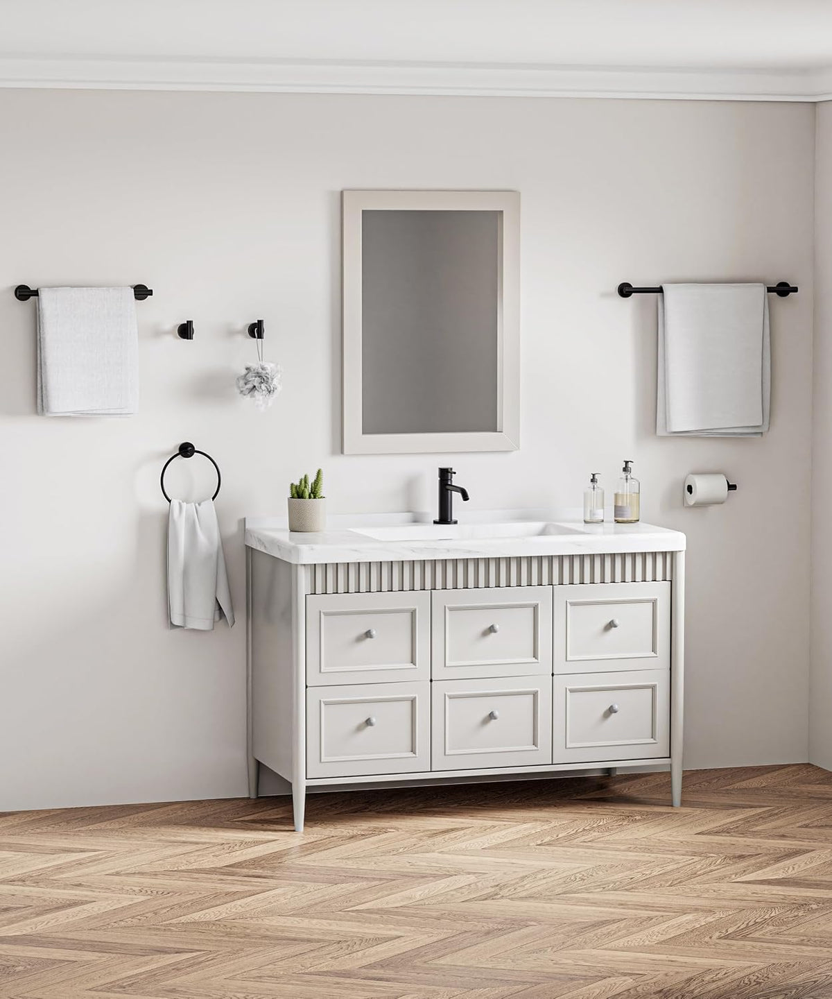 12 Pcs Matte Black Bathroom Hardware Accessories Set SUS304 Stainless Steel