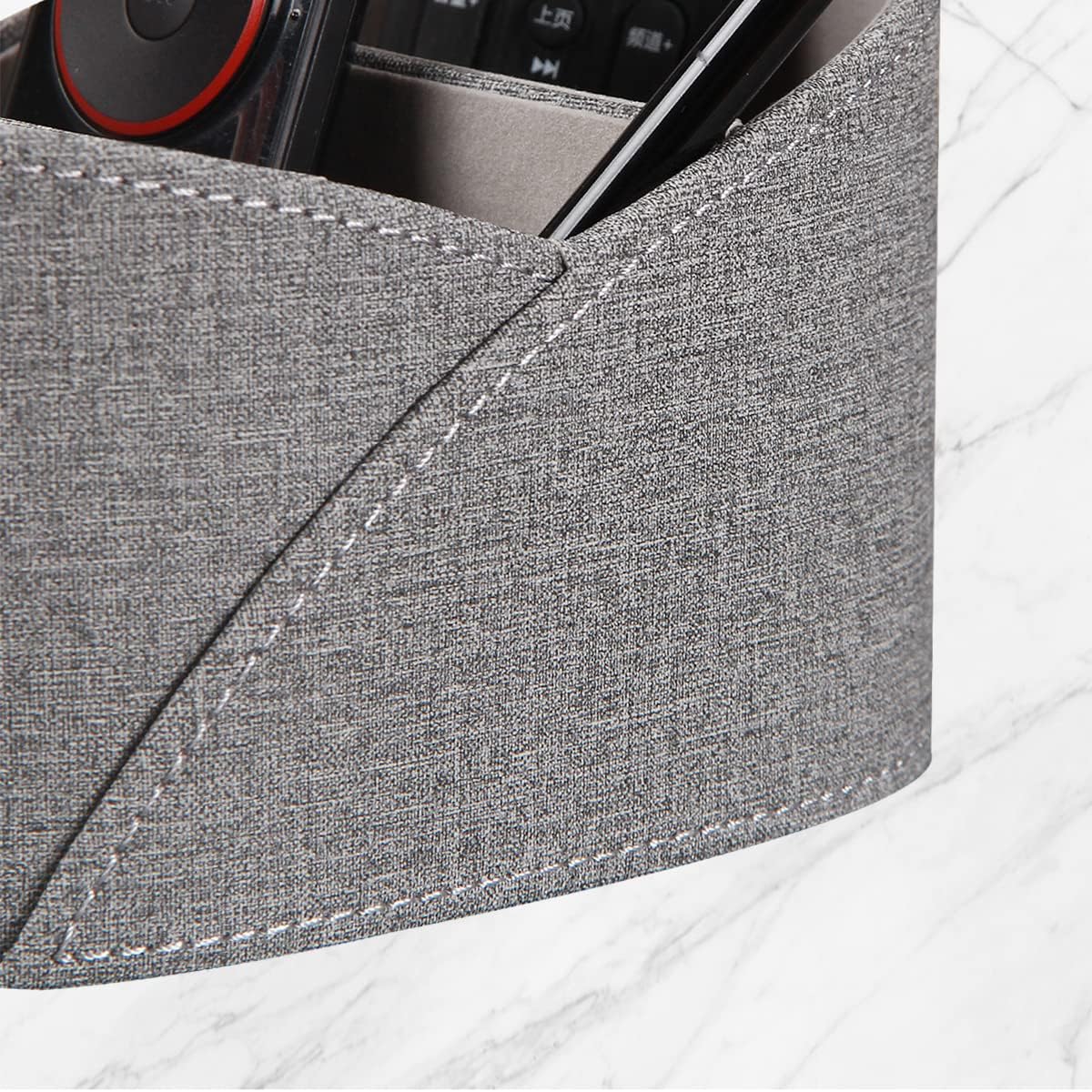 PU Leather TV Remote Control Holder,Pen Caddy/Cup,Art Supplies Organizer