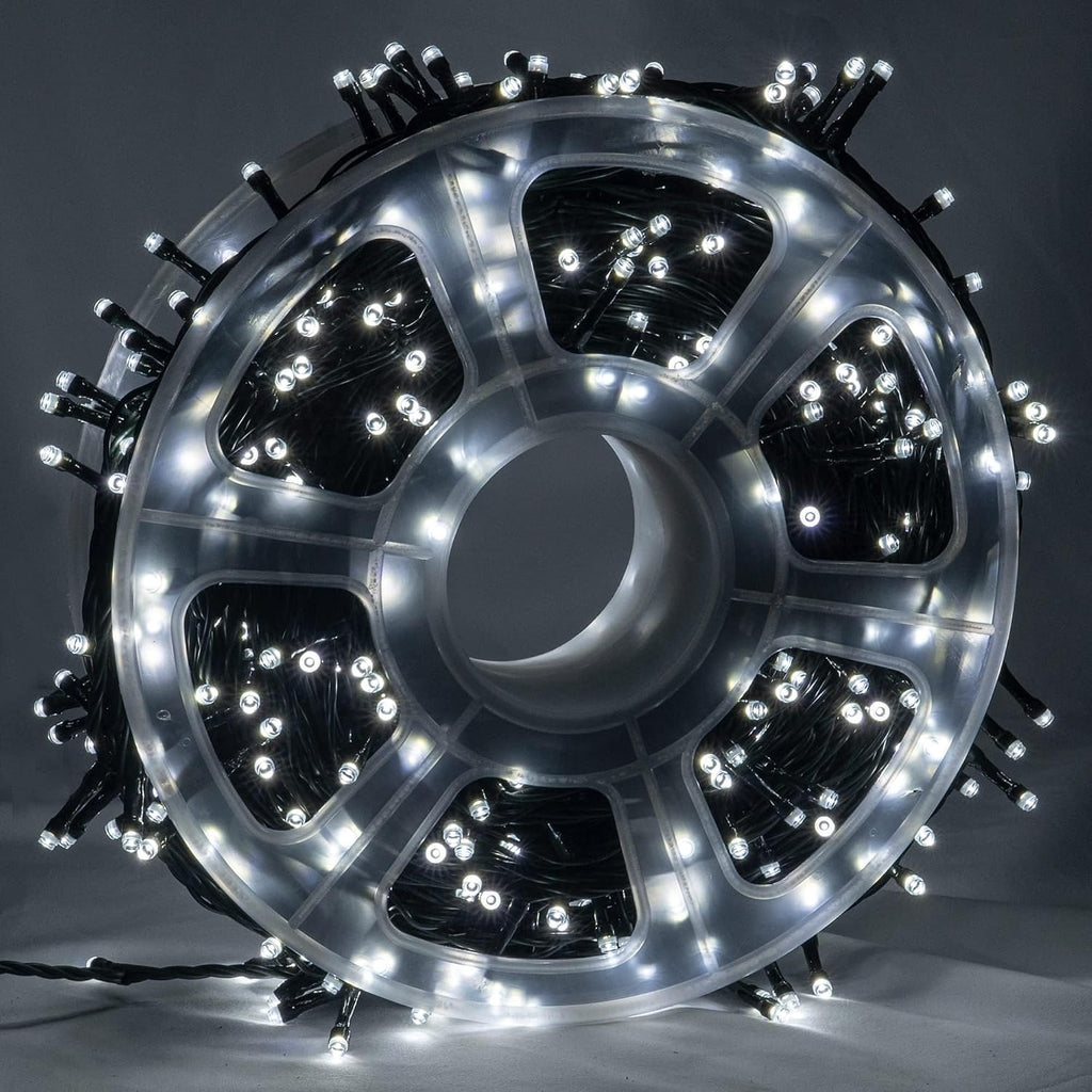 FUNPENY 164FT 500 LED Christmas Indoor Outdoor Decorative String Lights, 8 Modes Waterproof LED Fairy Light with Remote for Christmas Party Wedding Garden Home Decoration (White)