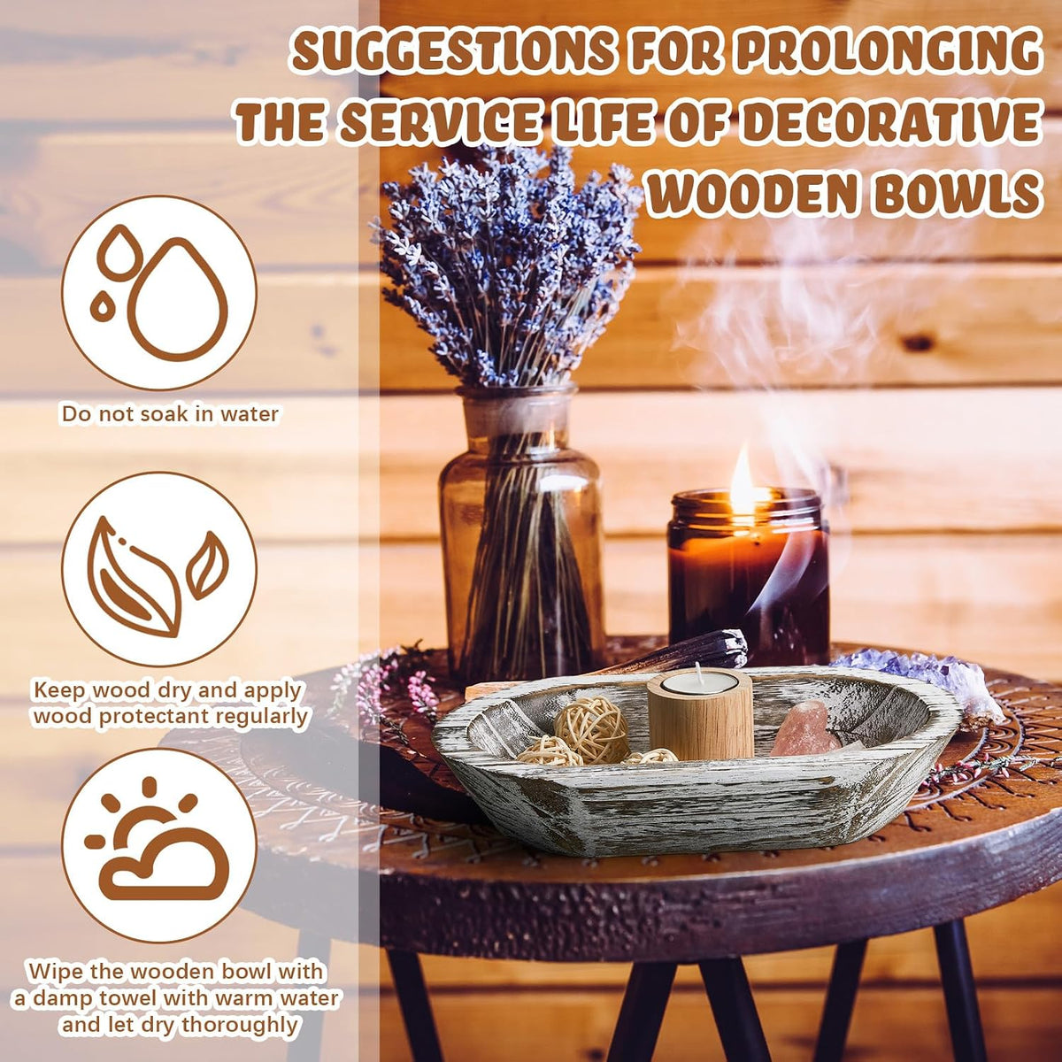2 Pcs Wooden Dough Bowl, 10 x 6 x 2 Inch, 14 x 10 x 2 Inch, White