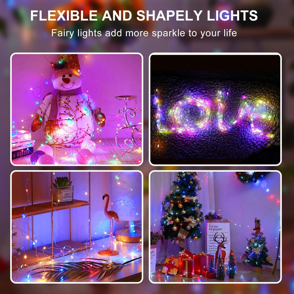 Aogist 24 Pack Multicolor Fairy Lights 7ft 20 LED Waterproof String Light