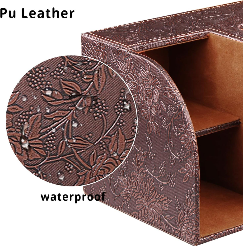 YAPISHI Tissue Box Cover Square,Cube Tissue Box Holder with Storage Tray
