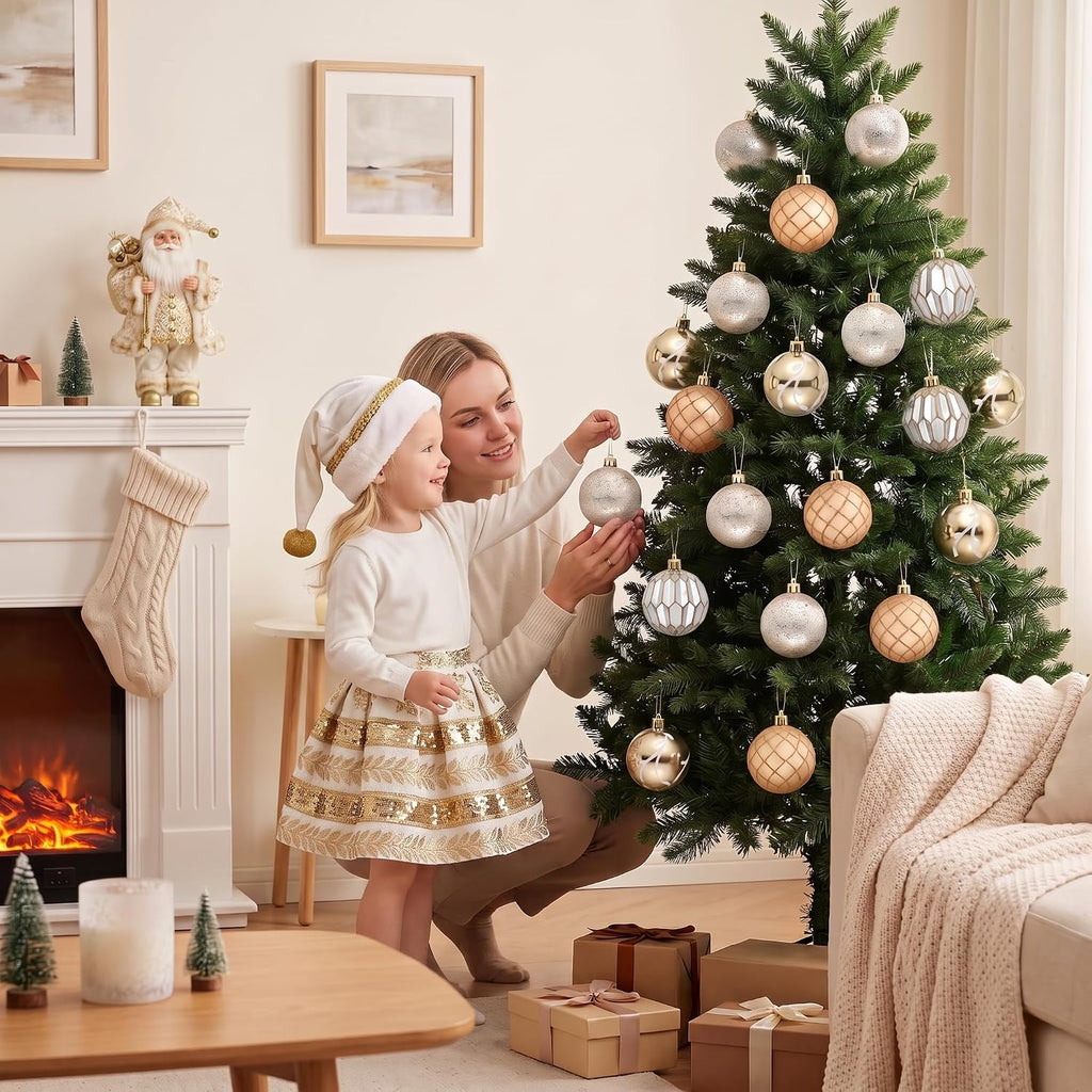 DecorbyHannah 9ct 3.15inch Christmas Ornaments Tree Decorations White Gold