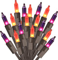ODEETRONIC Purple Orange Incandescent Halloween Lights, 21.63 ft, 100 Count