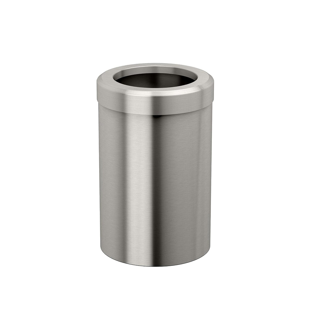 Gatco Small Bathroom Trash Can with Lid, Round 3 Gallon Stainless Steel Wastebasket, Under Sink, Satin Nickel, for Bathroom, Bedroom, Office (1911)