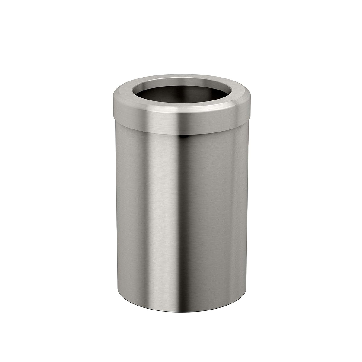 Gatco Small Bathroom Trash Can with Lid, Round 3 Gallon Stainless Steel Wastebasket, Under Sink, Satin Nickel, for Bathroom, Bedroom, Office (1911)