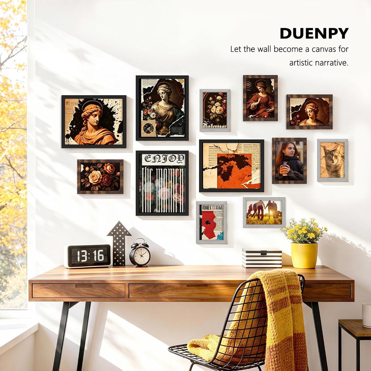 DUENPY 12 Pack Gallery Collage Frame Mixed Multi Color