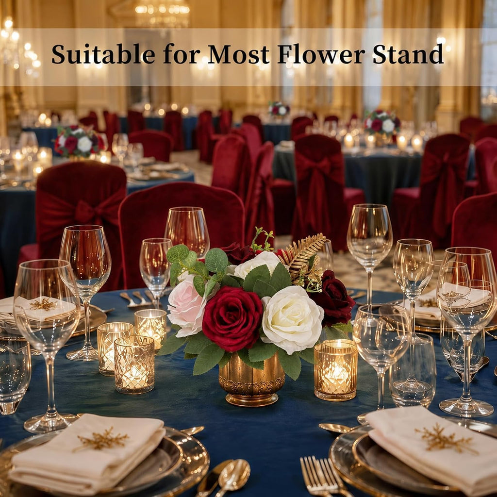 BLOSMON Artificial Rose Flowers Ball Wedding Centerpieces, 2 Pcs, Burgundy