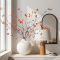 4PCS Artificial Orange Branches 47.2", Extra Long Faux Fall Stems for Tall Vase, Decorative Autumn Branches with Orange Leaves, Bendable Stems for Floor Vase Fall Home Decor