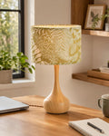 17" Small Green Shade Yellow Table Lamp for Bedroom Living Room