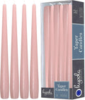 Hyoola Tall Taper Candles - 10 Inch Light Pink Unscented Dripless Taper Candles - 8 Hour Burn Time - 12 Pack