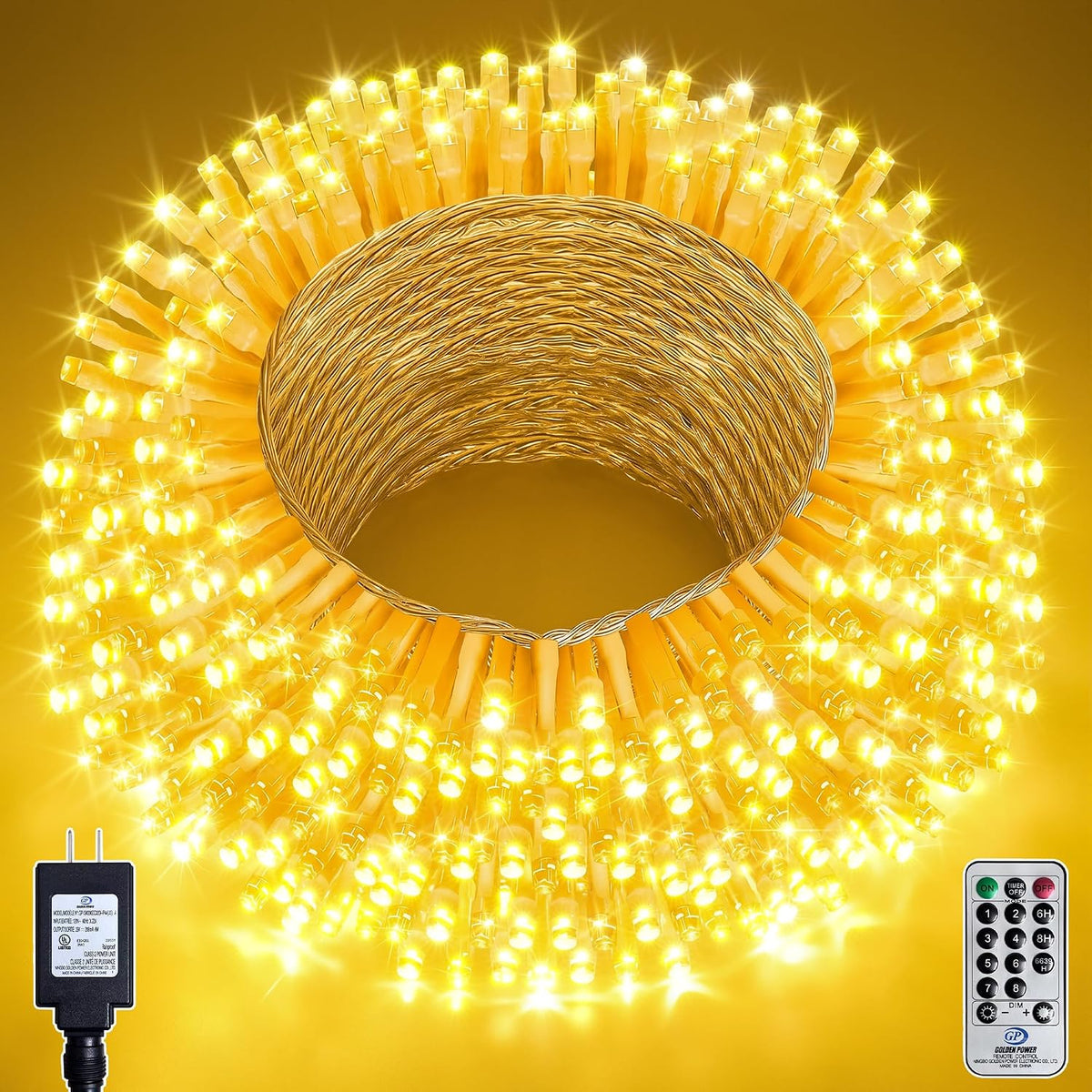 66FT 200 LED Warm White String Lights, 8 Modes Fairy Lights with Timer, Waterproof & Durable Indoor Outdoor Decor for Garden, Patio, Party