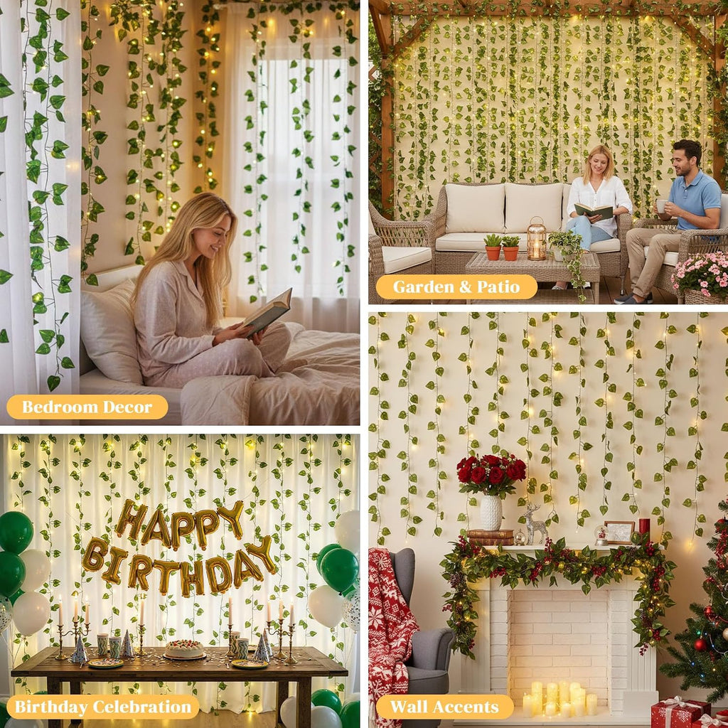 DomeStar Vines with Light for Bedroom, 300 LED Fairy Lights with Vines