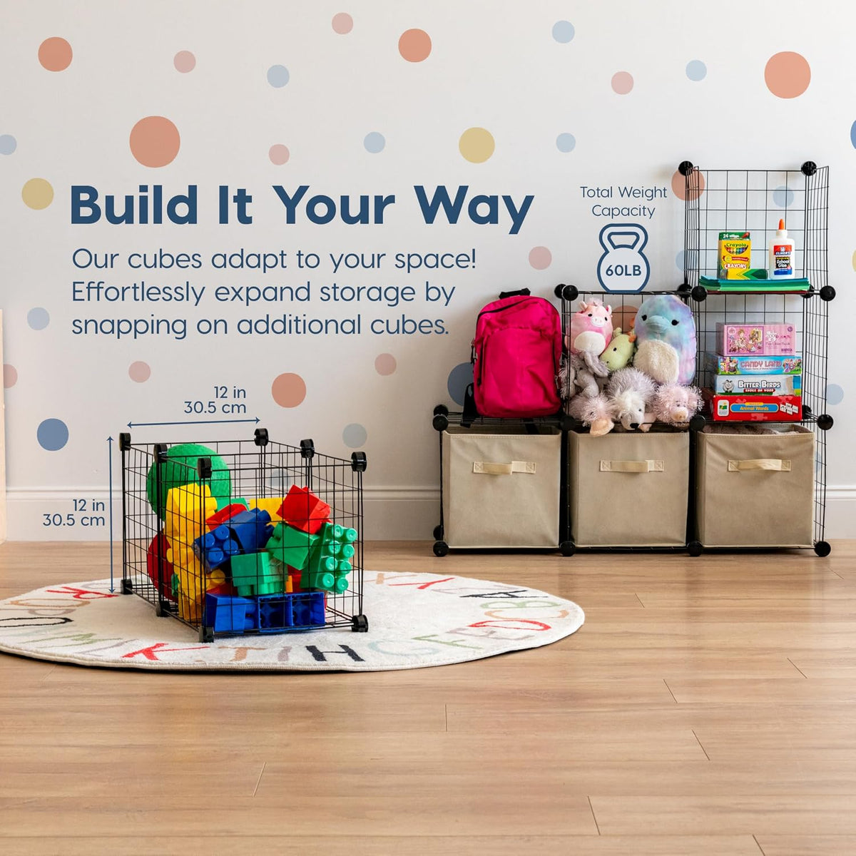IRIS USA 6-Cube Modular Wire Cube Storage Organizer
