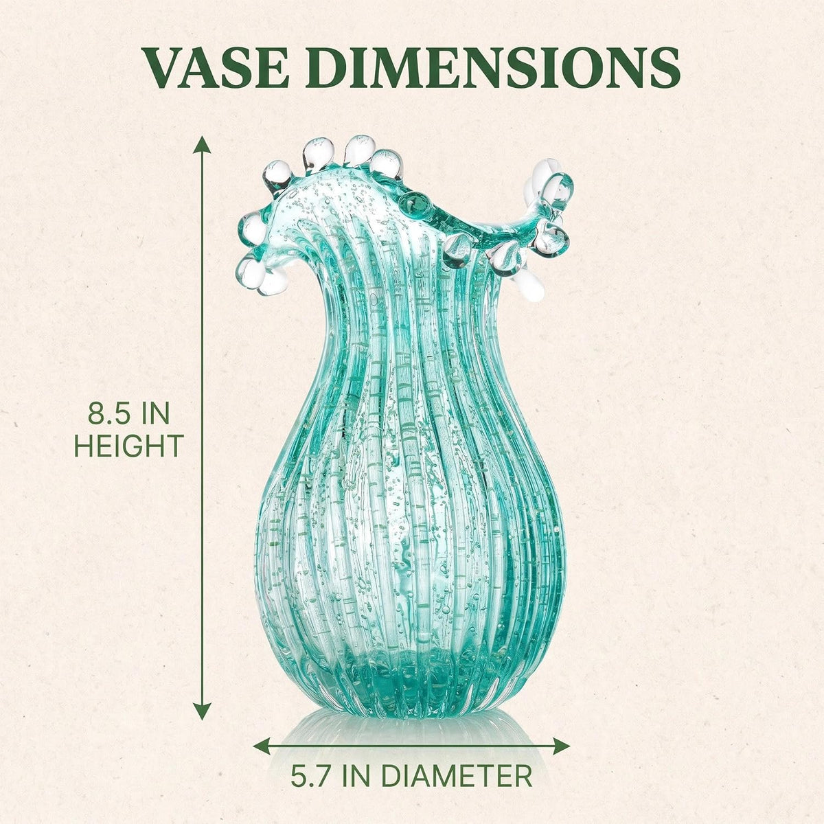 QFkris Luminous Blown Glass Vase for Flowers Decorative Centerpieces