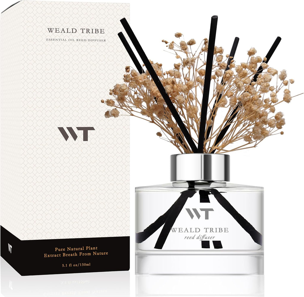 WEALD TRIBE Reed Diffuser Set Rainforest Mist Scent for Shelf Decor