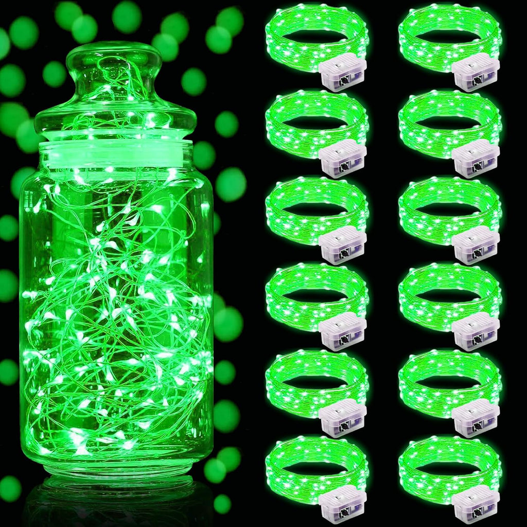 Aogist 12 Pack Green Fairy Lights 7ft 20 LED Waterproof String Light