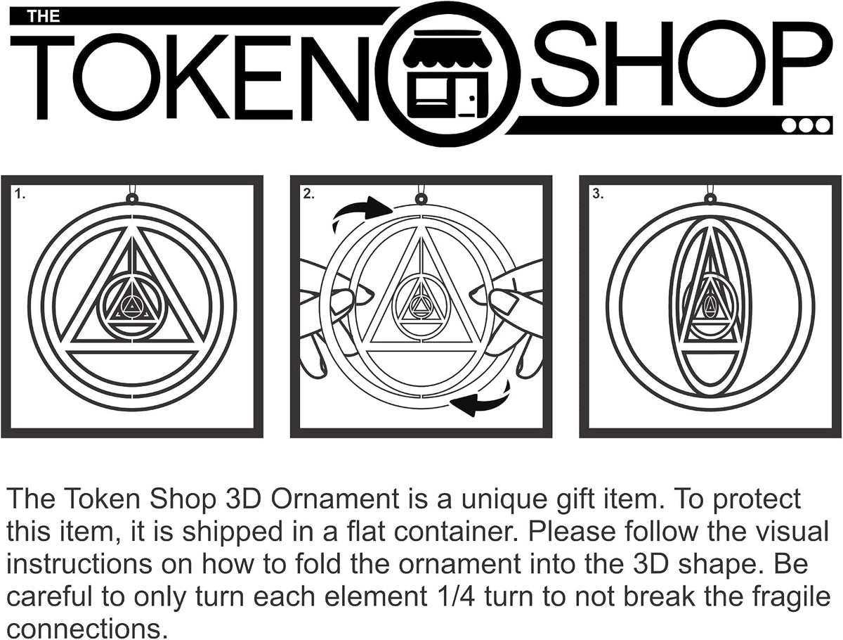 The Token Shop 3D AA Sobriety Christmas Ornament, Alcoholics Anonymous Gift