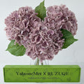 YalzoneMet 3 Pcs Vintage Mauve Hydrangea Artificial Flowers Gray Purple 21'' Real Touch Latex Hydrangea Faux Flowers for Party Home Kitchen Bedroom Tables Centerpieces Fall Decor
