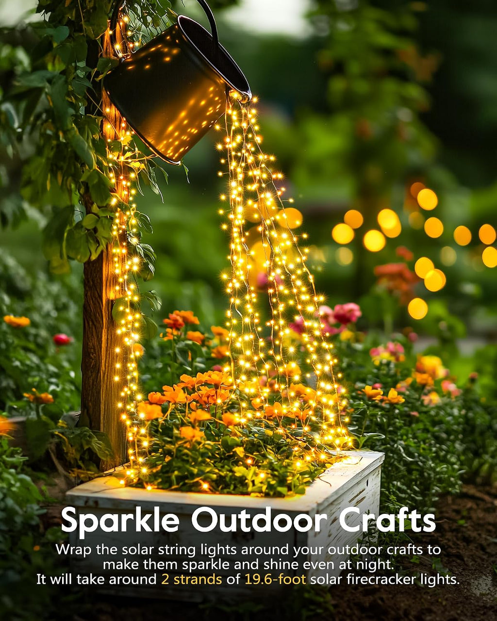 120 LED Solar Christmas Lights Outdoor Waterproof IP65, 10FT 8 Light Modes