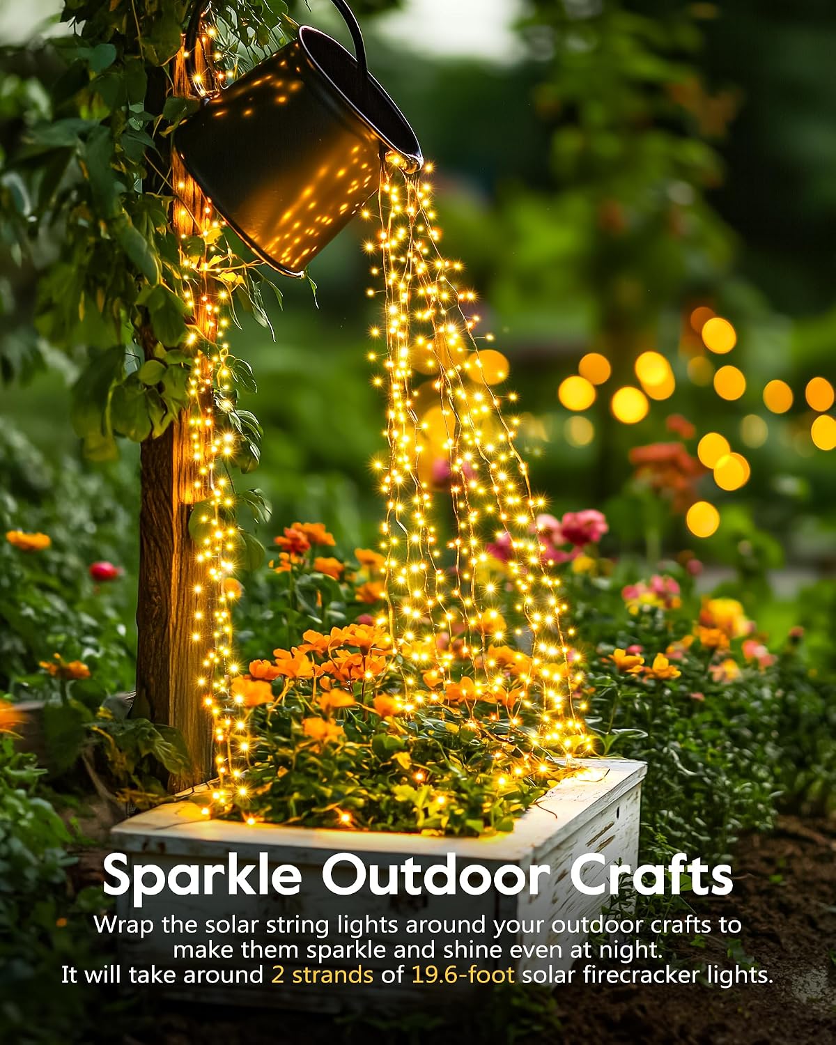 120 LED Solar Christmas Lights Outdoor Waterproof IP65, 10FT 8 Light Modes
